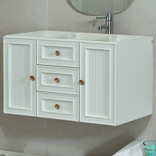 30" Wall Mounted Bathroom Vanity without Sink, With Cabinet Functional ...